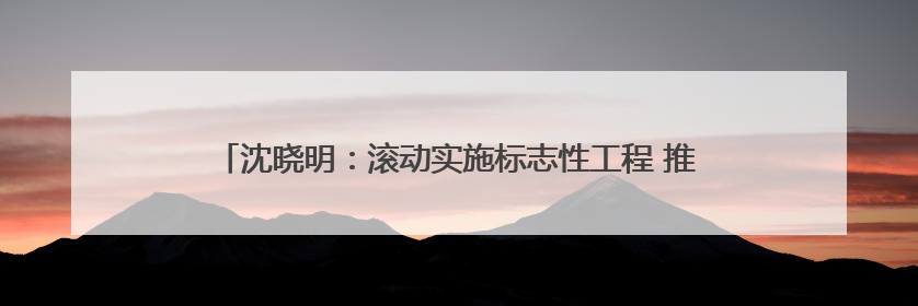 沈晓明：滚动实施标志性工程 推动“三个高地”建设实体化可量化