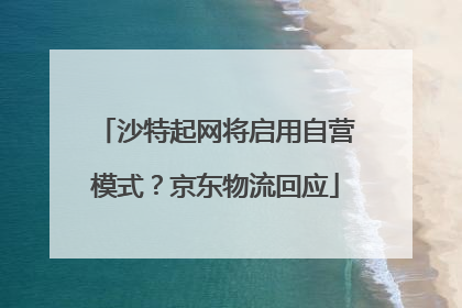 沙特起网将启用自营模式？京东物流回应