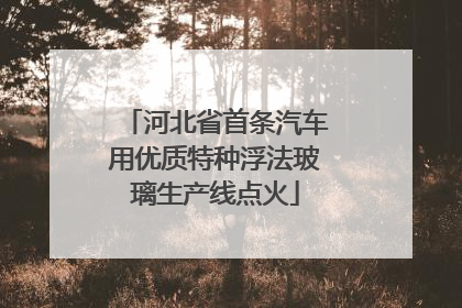 河北省首条汽车用优质特种浮法玻璃生产线点火