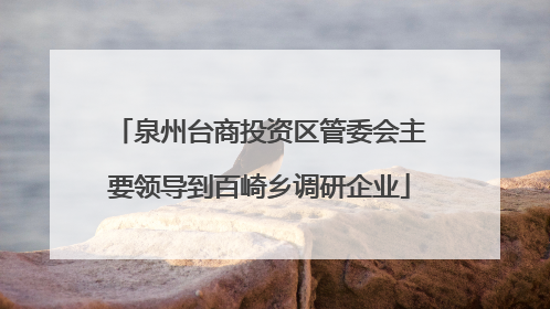 泉州台商投资区管委会主要领导到百崎乡调研企业