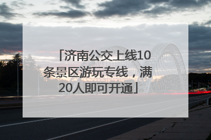 济南公交上线10条景区游玩专线，满20人即可开通
