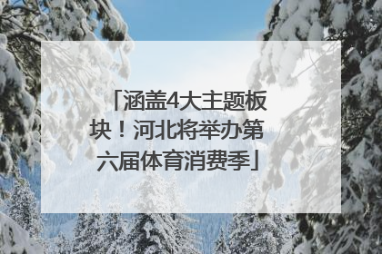 涵盖4大主题板块！河北将举办第六届体育消费季