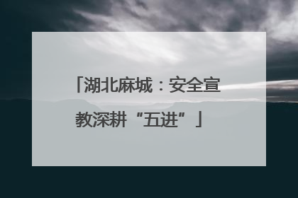湖北麻城：安全宣教深耕“五进”