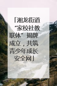 湘龙街道“家校社教联体”揭牌成立，共筑青少年成长安全网