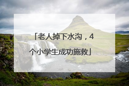 老人掉下水沟，4个小学生成功施救
