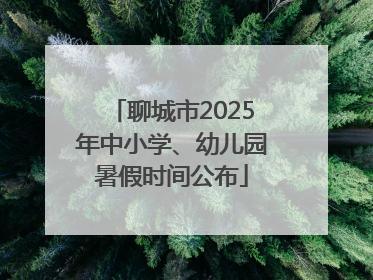 聊城市2025年中小学、幼儿园暑假时间公布