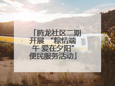 腾龙社区二期开展 “粽情端午 爱在夕阳”便民服务活动