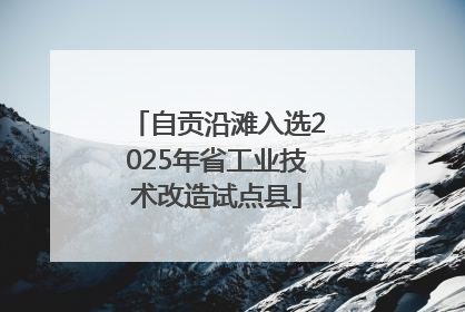 自贡沿滩入选2025年省工业技术改造试点县