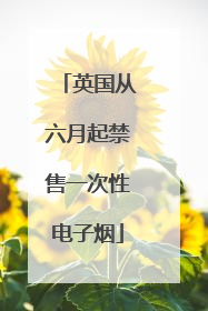 英国从六月起禁售一次性电子烟