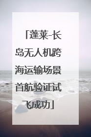 蓬莱-长岛无人机跨海运输场景首航验证试飞成功