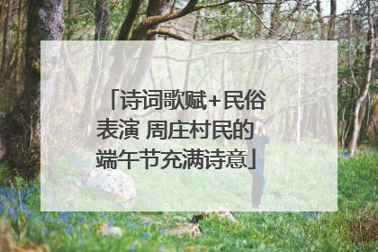诗词歌赋+民俗表演 周庄村民的端午节充满诗意