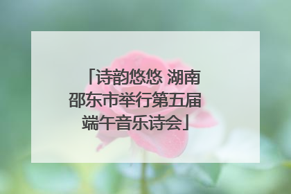 诗韵悠悠 湖南邵东市举行第五届端午音乐诗会