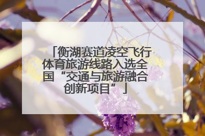 衡湖赛道凌空飞行体育旅游线路入选全国“交通与旅游融合创新项目”