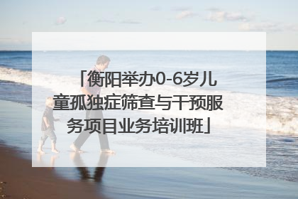 衡阳举办0-6岁儿童孤独症筛查与干预服务项目业务培训班