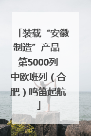 装载“安徽制造”产品 第5000列中欧班列（合肥）鸣笛起航