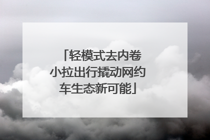 轻模式去内卷 小拉出行撬动网约车生态新可能