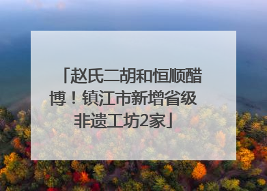 赵氏二胡和恒顺醋博！镇江市新增省级非遗工坊2家