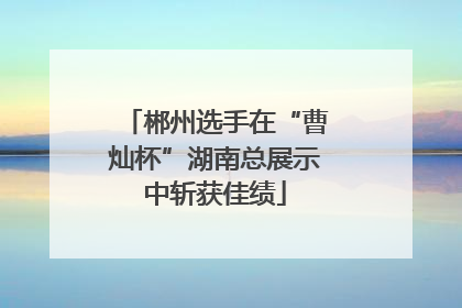 郴州选手在“曹灿杯”湖南总展示中斩获佳绩