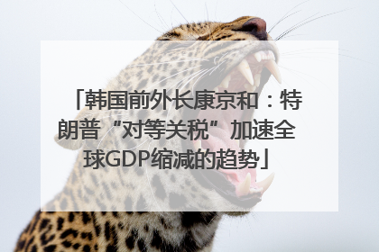 韩国前外长康京和：特朗普“对等关税”加速全球GDP缩减的趋势
