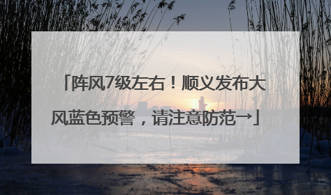 阵风7级左右！顺义发布大风蓝色预警，请注意防范→