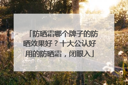 防晒霜哪个牌子的防晒效果好？十大公认好用的防晒霜，闭眼入