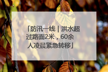 防汛一线｜洪水超过路面2米，60余人凌晨紧急转移