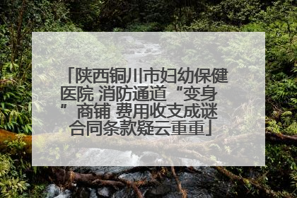 陕西铜川市妇幼保健医院 消防通道“变身”商铺 费用收支成谜 合同条款疑云重重