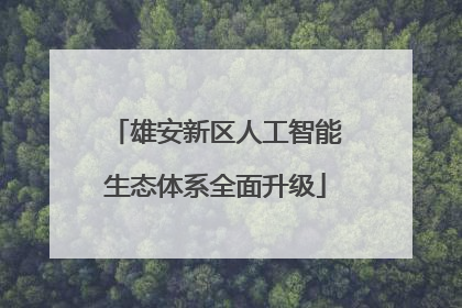 雄安新区人工智能生态体系全面升级