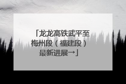 龙龙高铁武平至梅州段（福建段）最新进展→