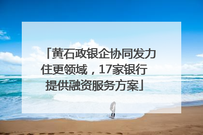 黄石政银企协同发力住更领域，17家银行提供融资服务方案