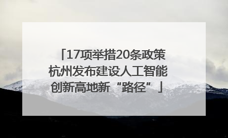 17项举措20条政策 杭州发布建设人工智能创新高地新“路径”