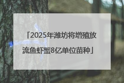 2025年潍坊将增殖放流鱼虾蟹8亿单位苗种