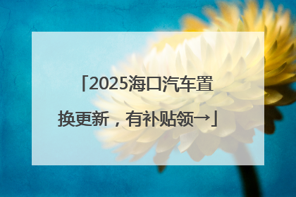 2025海口汽车置换更新，有补贴领→