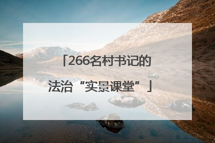 266名村书记的法治“实景课堂”