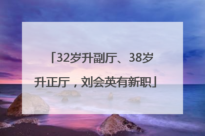 32岁升副厅、38岁升正厅，刘会英有新职