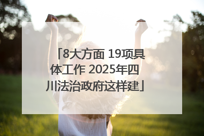 8大方面 19项具体工作 2025年四川法治政府这样建